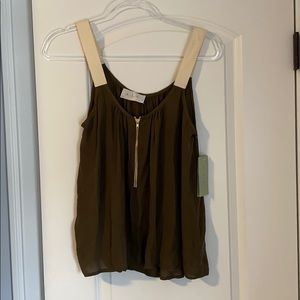 NWT A.L.C short sleeve blouse with zipper